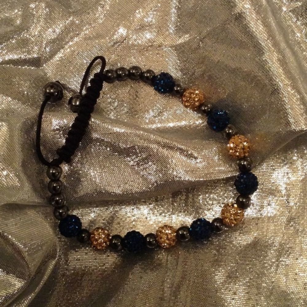 Gold and royal blue bracelet